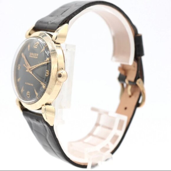 Vintage 32mm Gruen Precision Men's Bumper Automatic Wristwatch 62SS USA 10k GF - Picture 3 of 6
